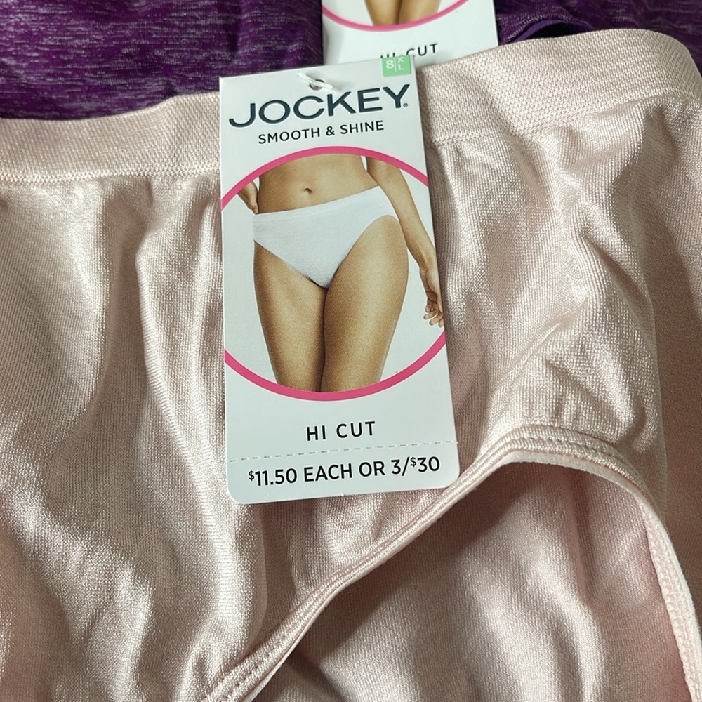 Jockey Smooth & Shine Hi-Cut Panties 3 Pairs Size XL / 8 - Picture 5 of 9